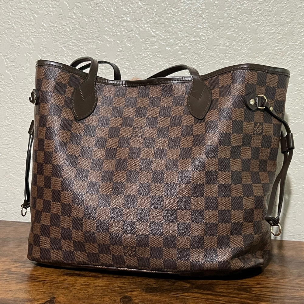 Brown Checkered Tote Bag